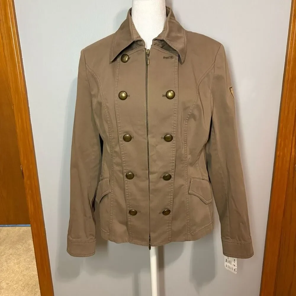 Marc Aurel double breasted military khaki fitted‎ Goge  jacket size EU 42